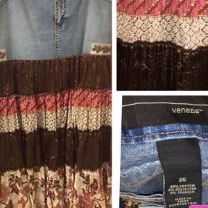 🌈VENEZIA 26 patchwork denim skirt